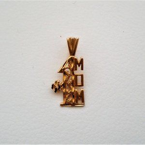 Designer Michael Anthony Solid 14K Yellow Gold #1 MOM Mother Pendant Charm